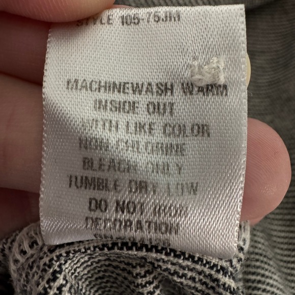 CP Shades Button Front Tunic Shirt Size Medium Gray Stripe 100% Cotton Casual - Picture 11 of 11